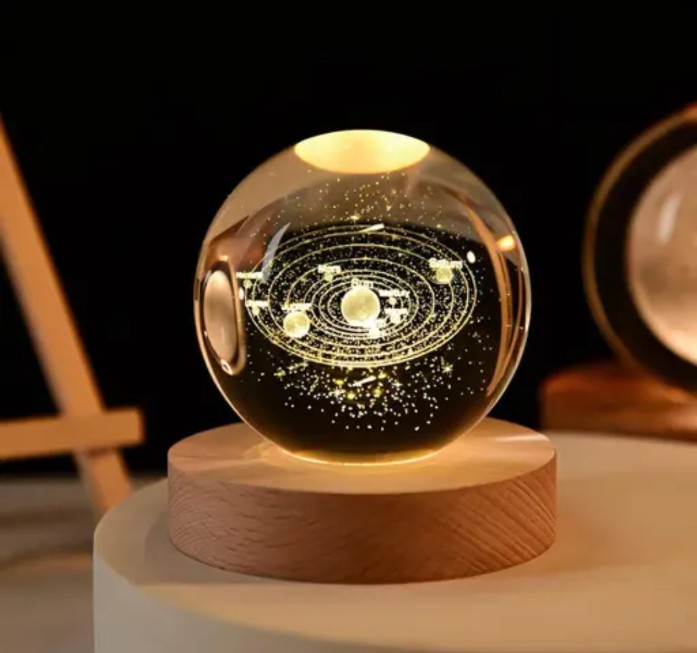 Amazing Glass Ball 3D night Lamp all planets astronomy