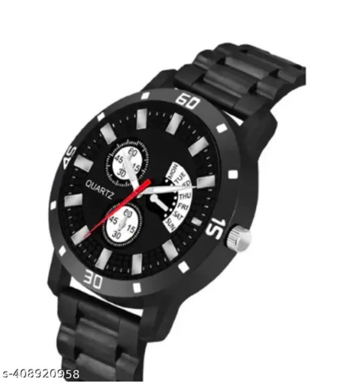 Black AV dial Bumpper Pu Belt Men and Boy Watch