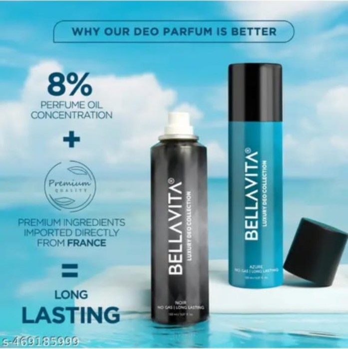 Bella Vita No Gas Deo Pack of 2 (NOIR 150ml + AZURE 150ml)