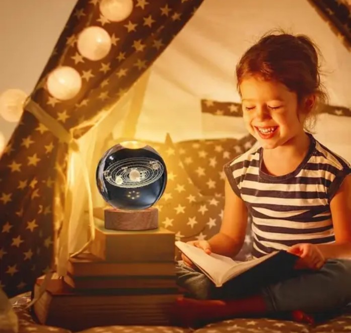 Amazing Glass Ball 3D night Lamp all planets astronomy