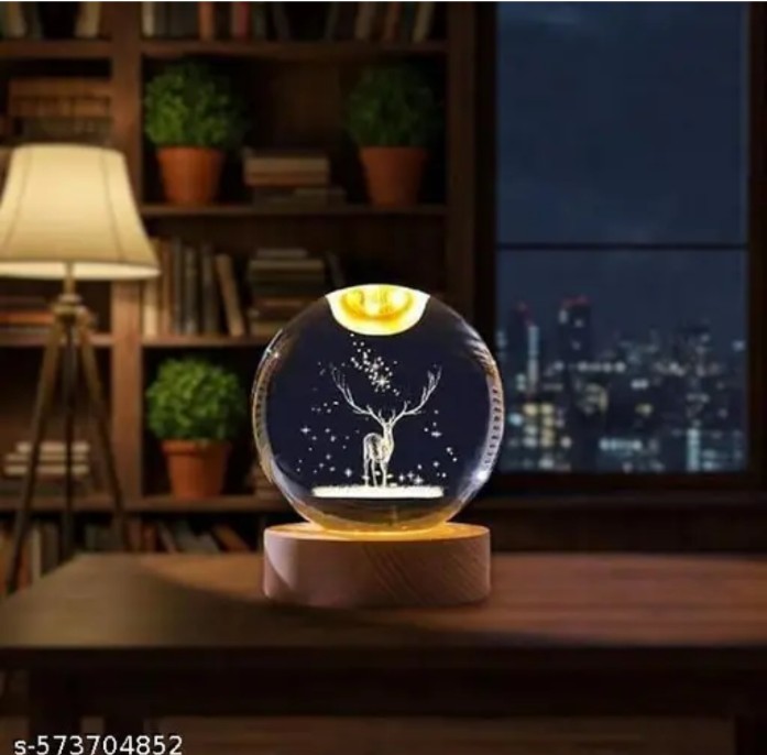 Amazing Glass Ball 3D night deer Lamp