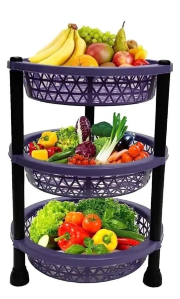 A 3 layer trolly stand for fruits and vegetables