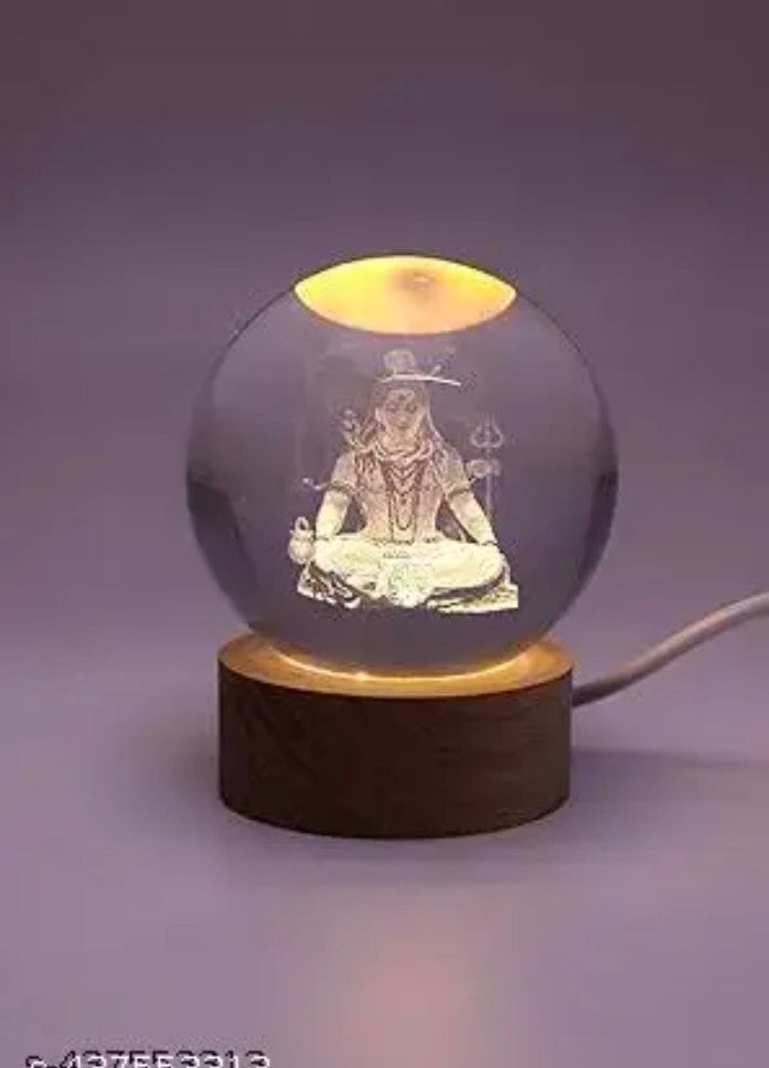 Amazing shiv ji Glass Ball 3D night Lamp