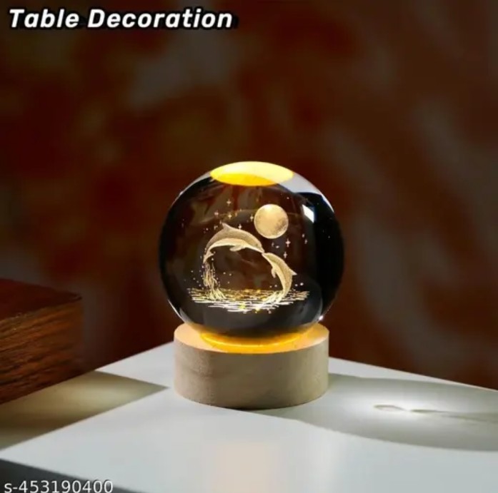 Amazing Glass Ball 3D night Lamp cute dolphins