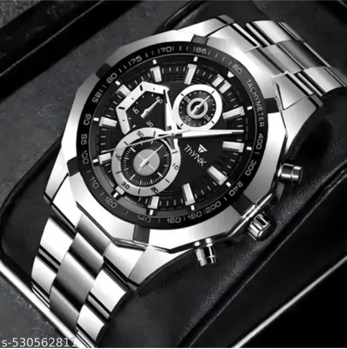 THYNK BLACK DAIL
NEW DESIGNER ROUND ADJUSTABLE CHAIN
STIANLESS STEEL SILVER
Analog Watch - For Men