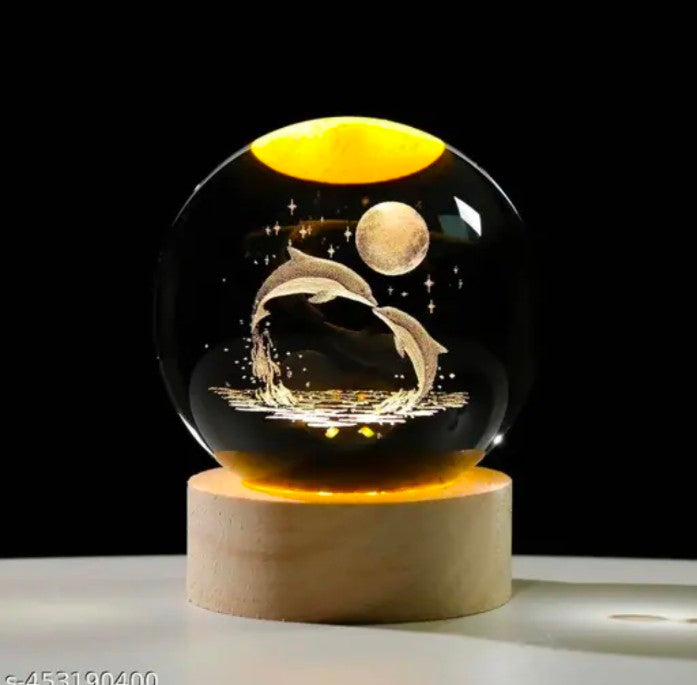 Amazing Glass Ball 3D night Lamp cute dolphins