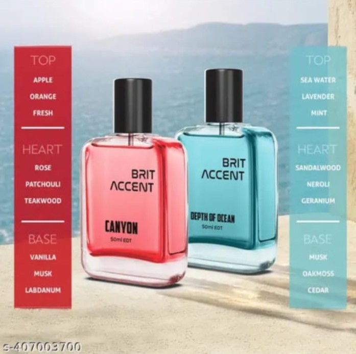 A combo pack of 2 perfumes (both men & women) , Depth of Ocean-Canyon  100ml each